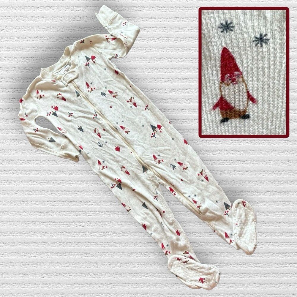 Hanna Andersson 2t Gnome Christmas Zipper Footie Pajamas
